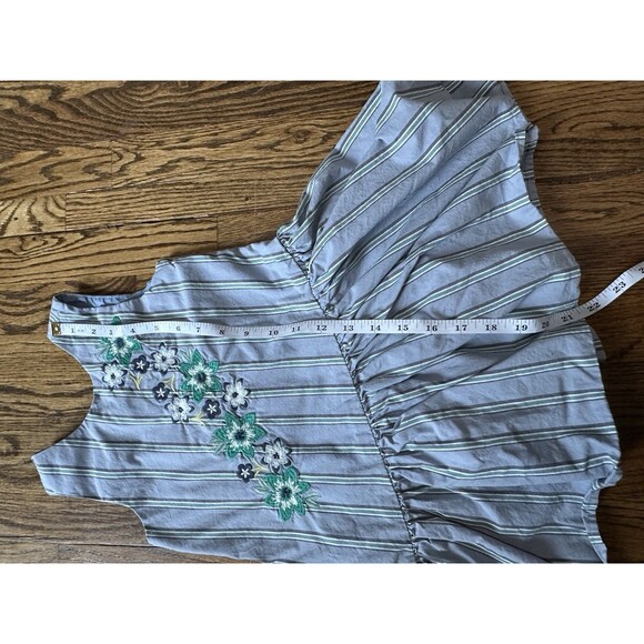 TEA‎ COLLECTION Dusty Blue Asymmetrical Embroidered 100% Cotton Dress Girls Sz 5 - Picture 7 of 7